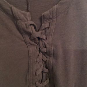 blue tee shirt with tie